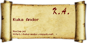 Kuka Andor névjegykártya
